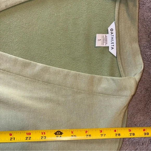 Athleta Purana V Neck Wrap Sweatshirt Eucalyptus Olive Green Size L - Picture 7 of 7